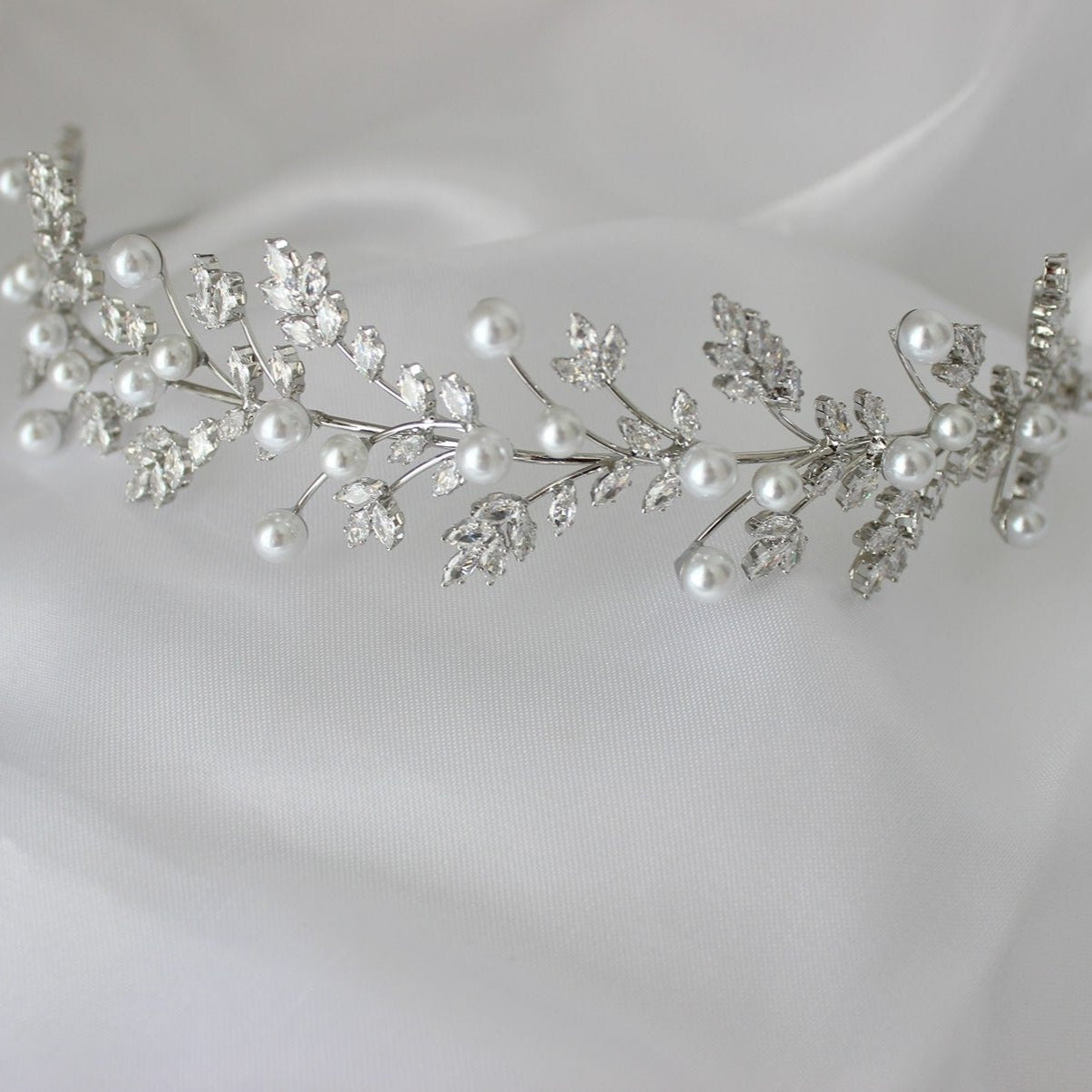 Silver bridal headband