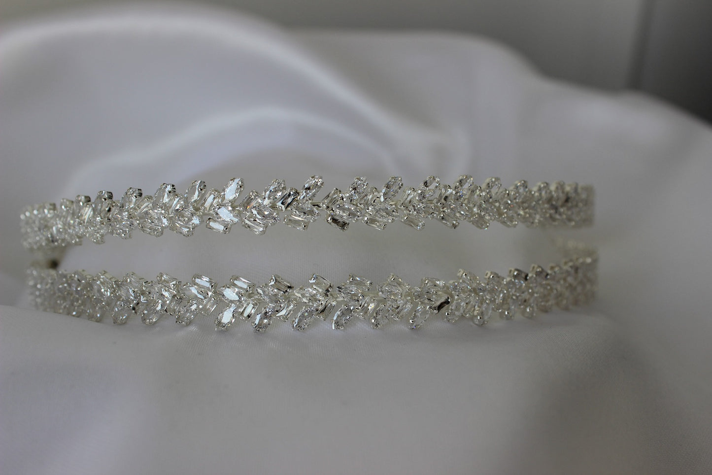 Silver bridal headband