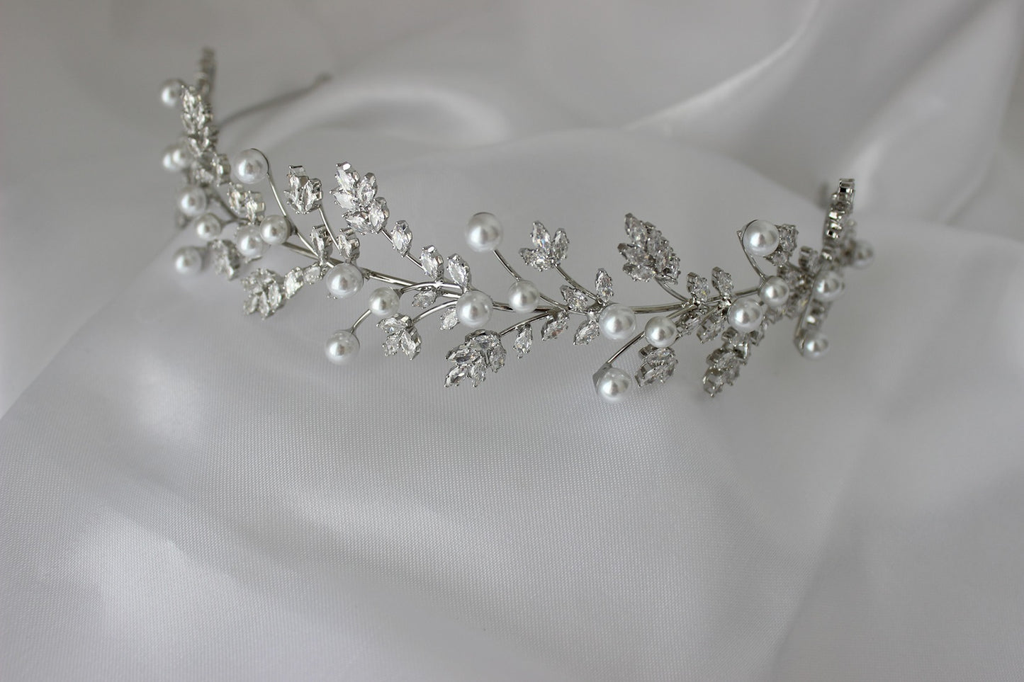Silver bridal headband