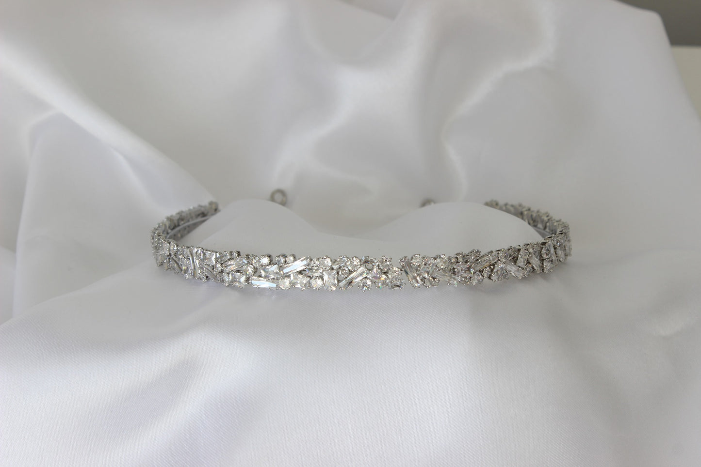 Silver bridal headband