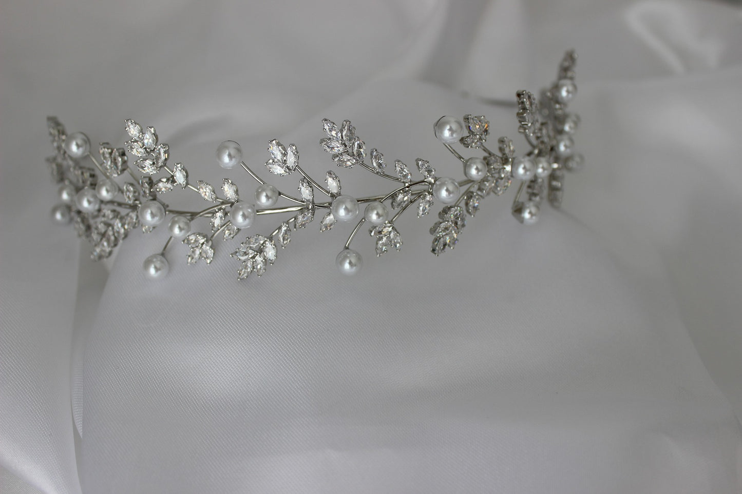 Silver bridal headband