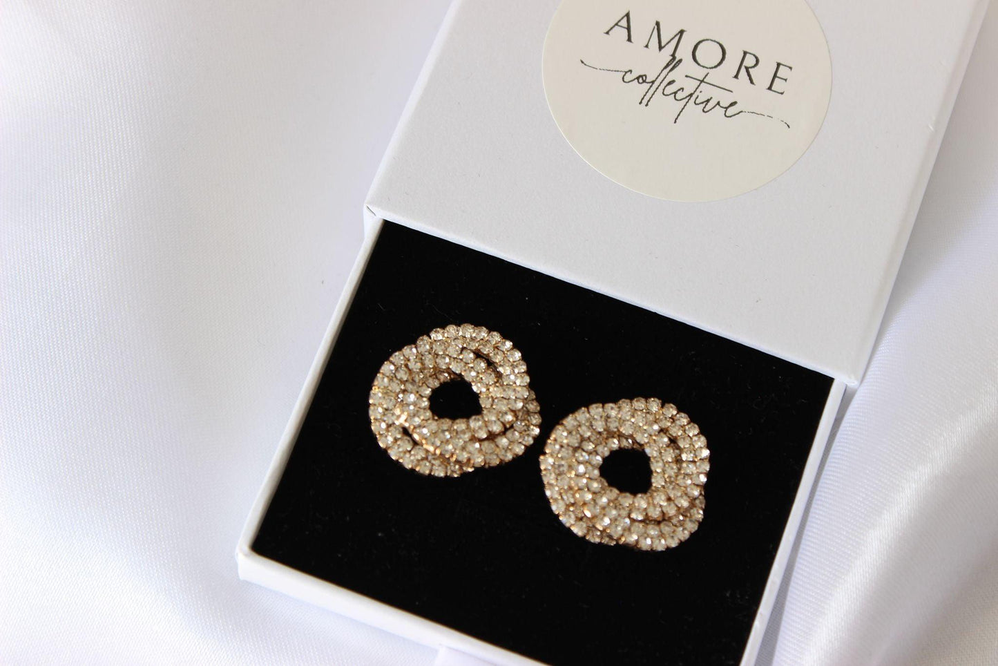 Large Bridal Swirl Gold Earrings
