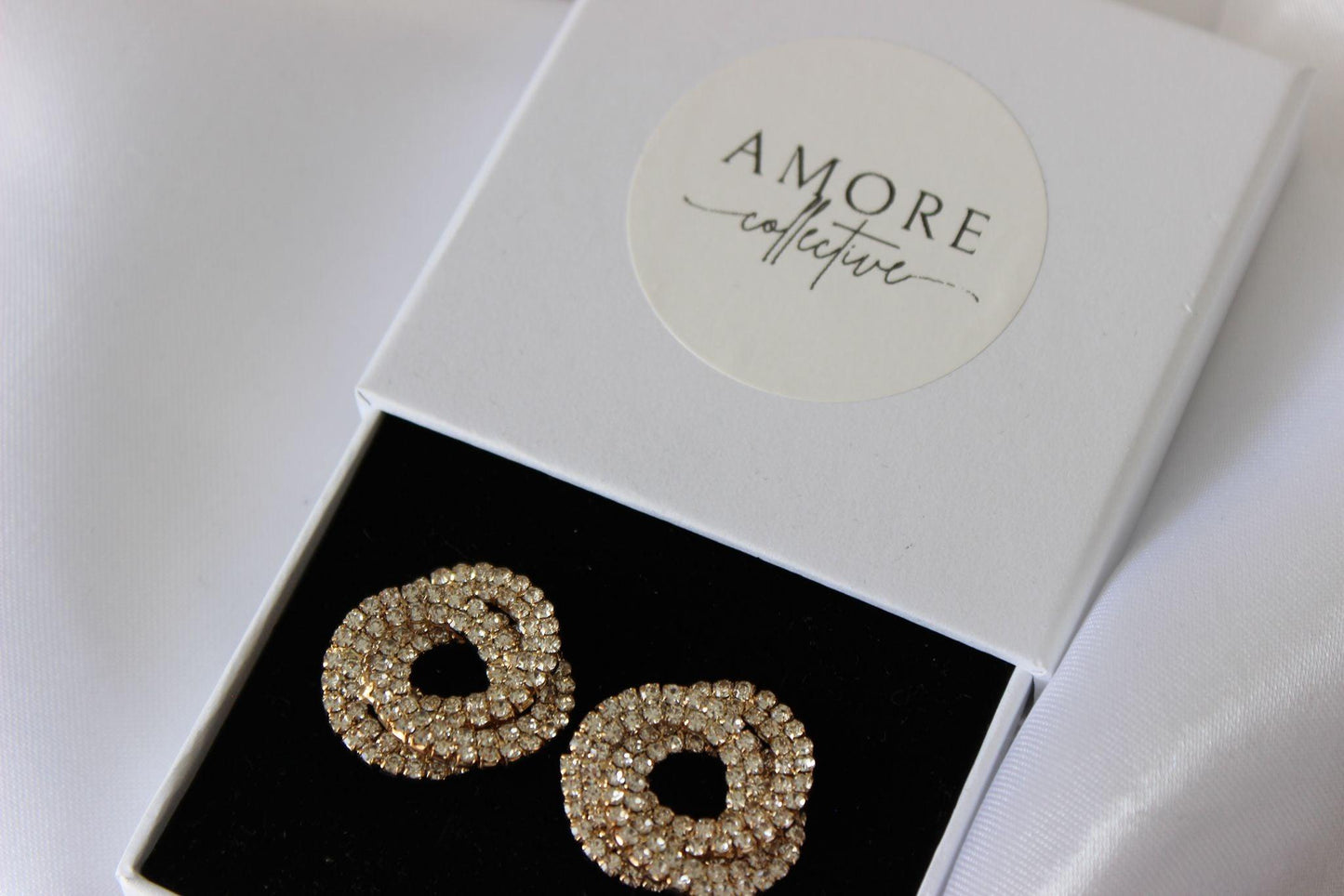 Large Bridal Swirl Gold Earrings