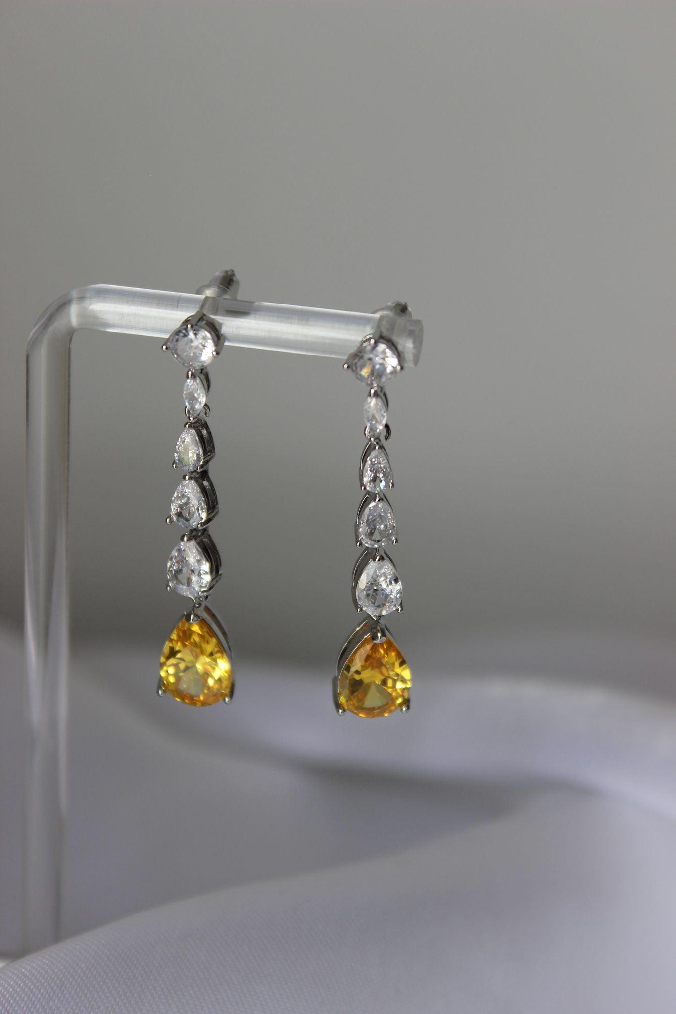 "CANARY" Crystal Drop Earrings