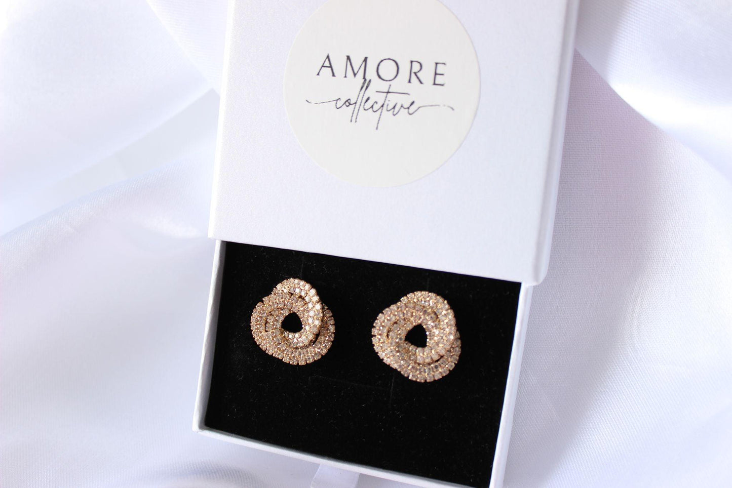Small Bridal Swirl Gold Bridesmaid Earrings