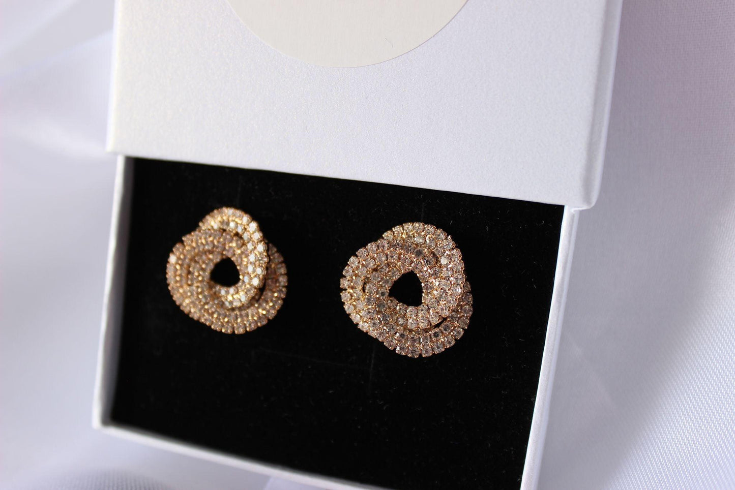 Small Bridal Swirl Gold Bridesmaid Earrings