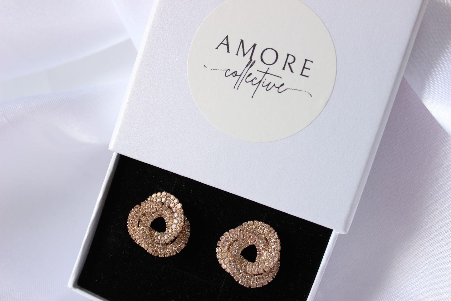 Small Bridal Swirl Gold Bridesmaid Earrings
