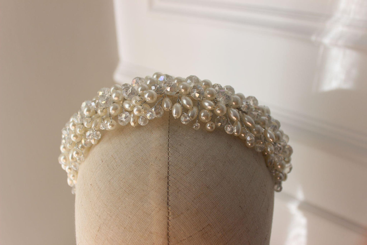 "DINA" Pearl Bridal Headpiece