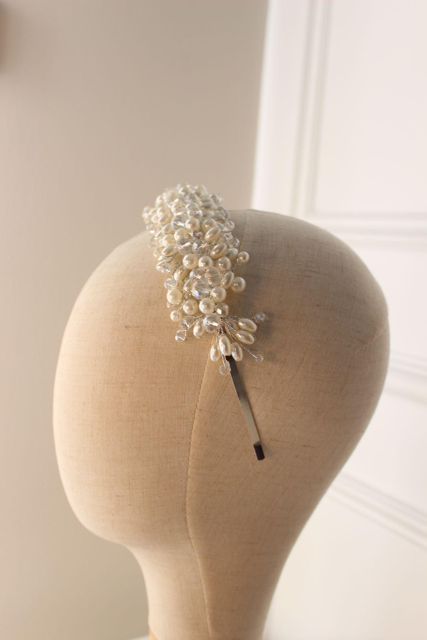 "DINA" Pearl Bridal Headpiece