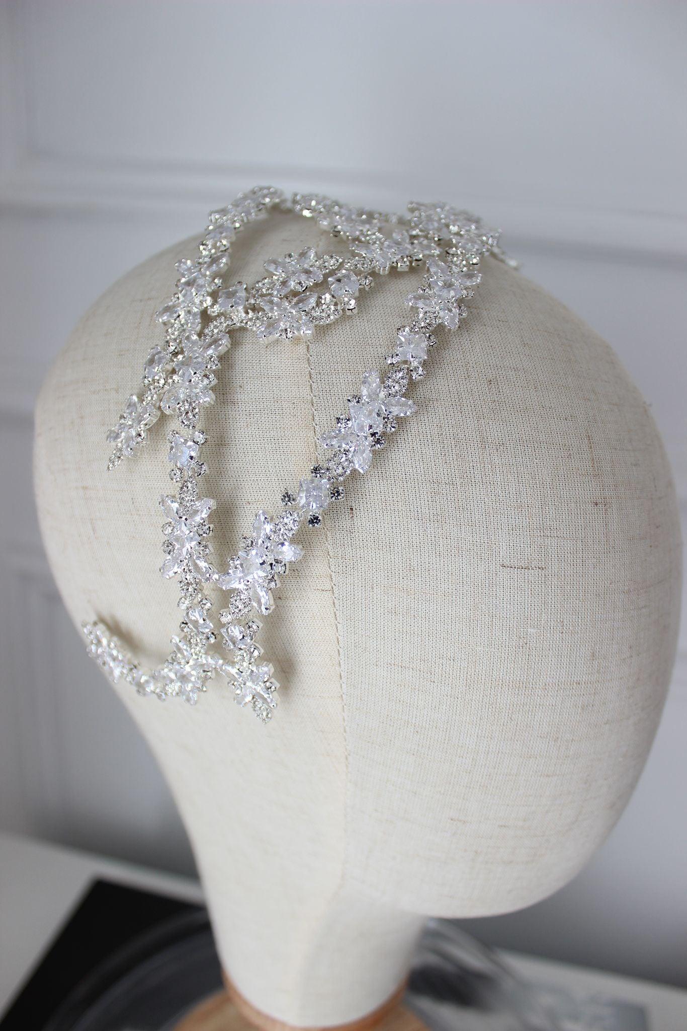 "ATHENA" Bridal Headpiece - Silver