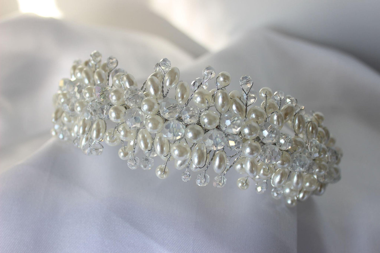 "DINA" Pearl Bridal Headpiece