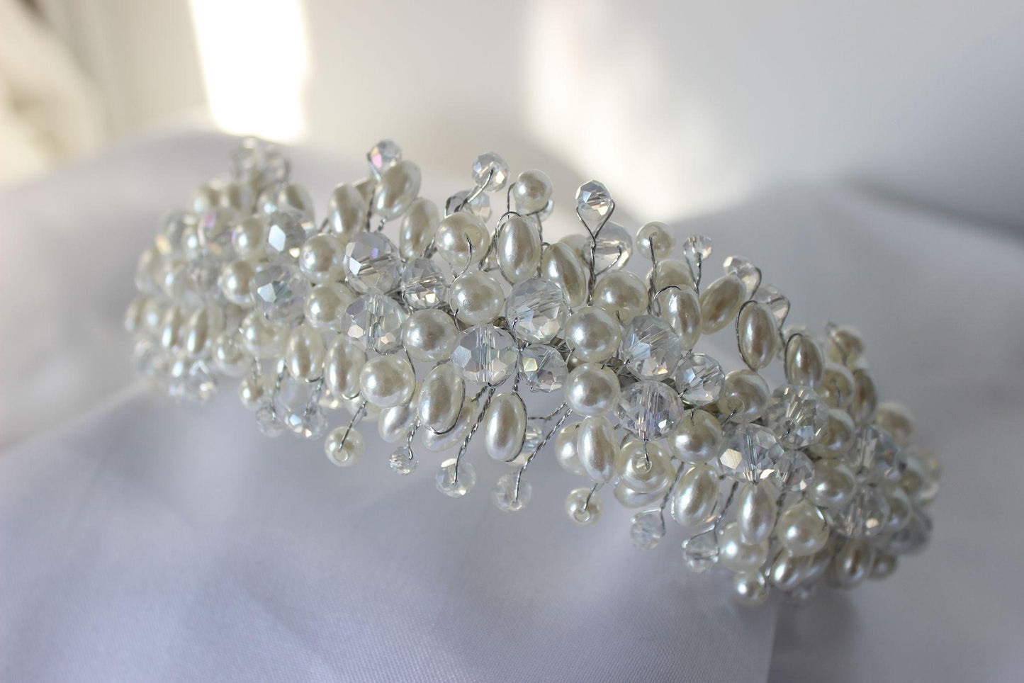 "DINA" Pearl Bridal Headpiece