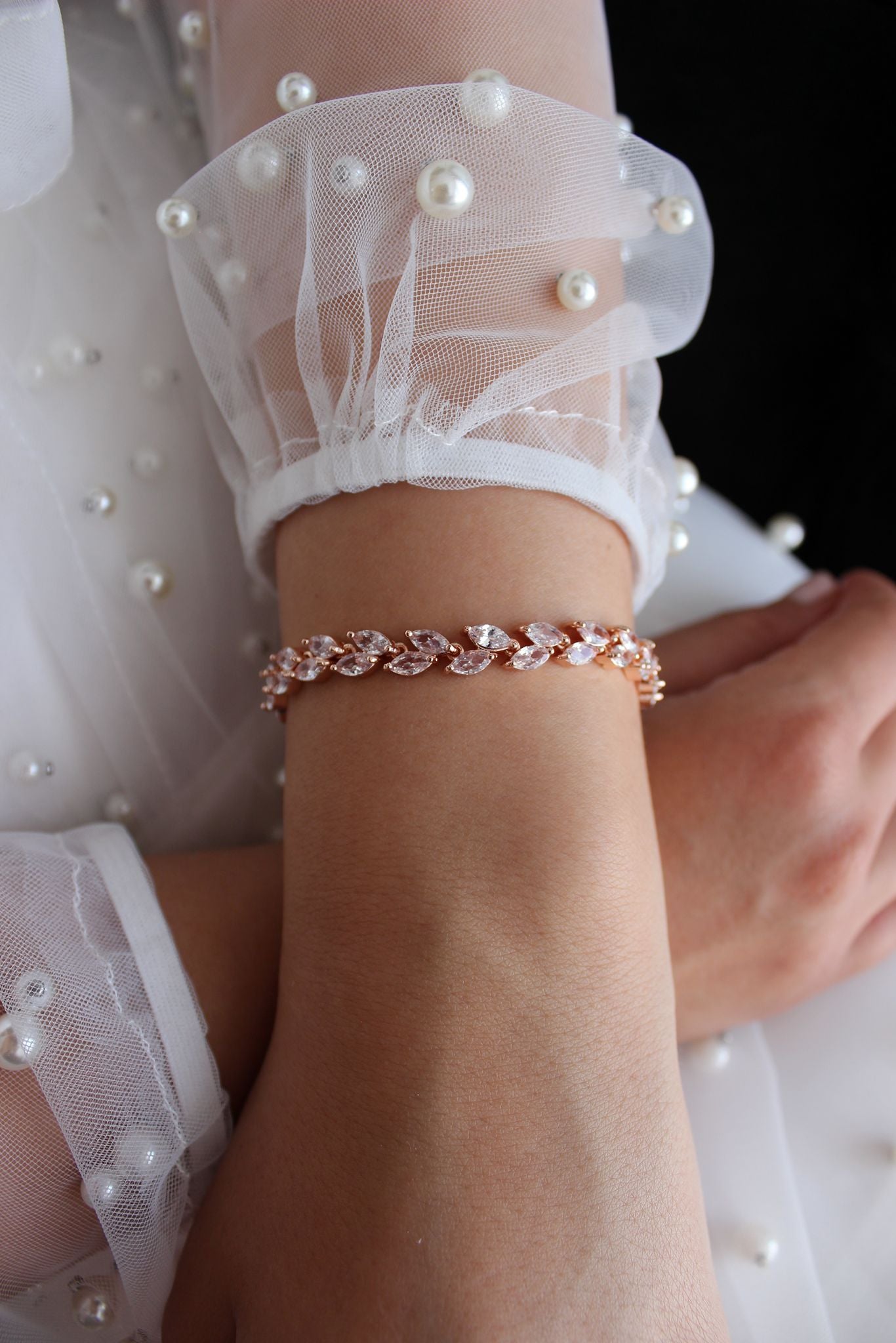 Gold Crystal Bridal Bracelet