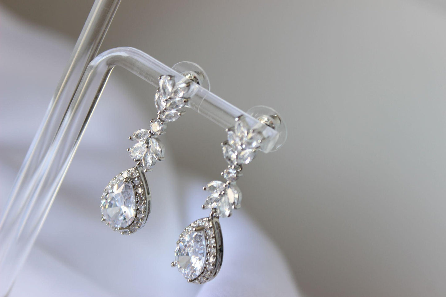 "BETHANY" Cubic Zirconia Silver Earrings