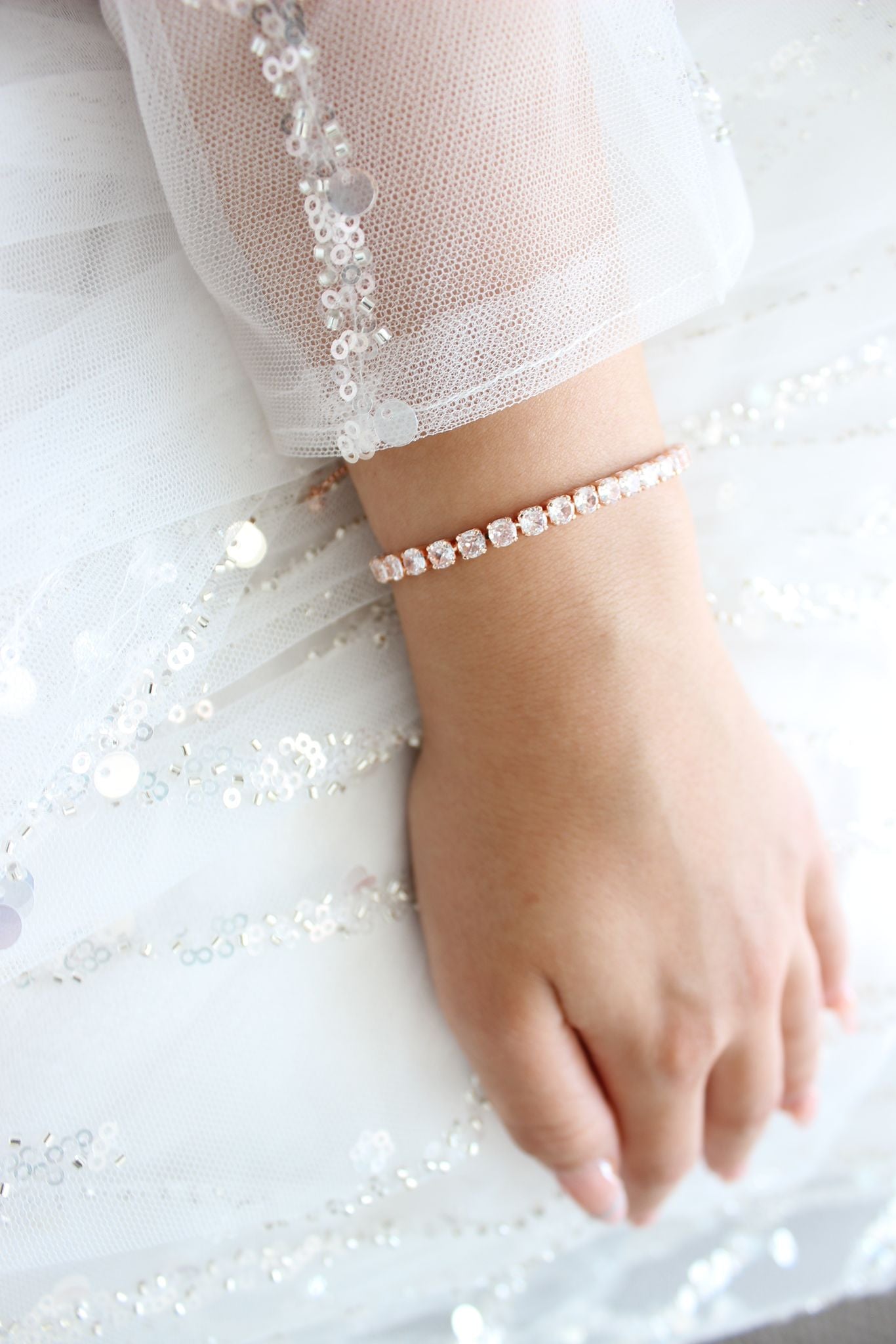 rose gold tennis bracelet