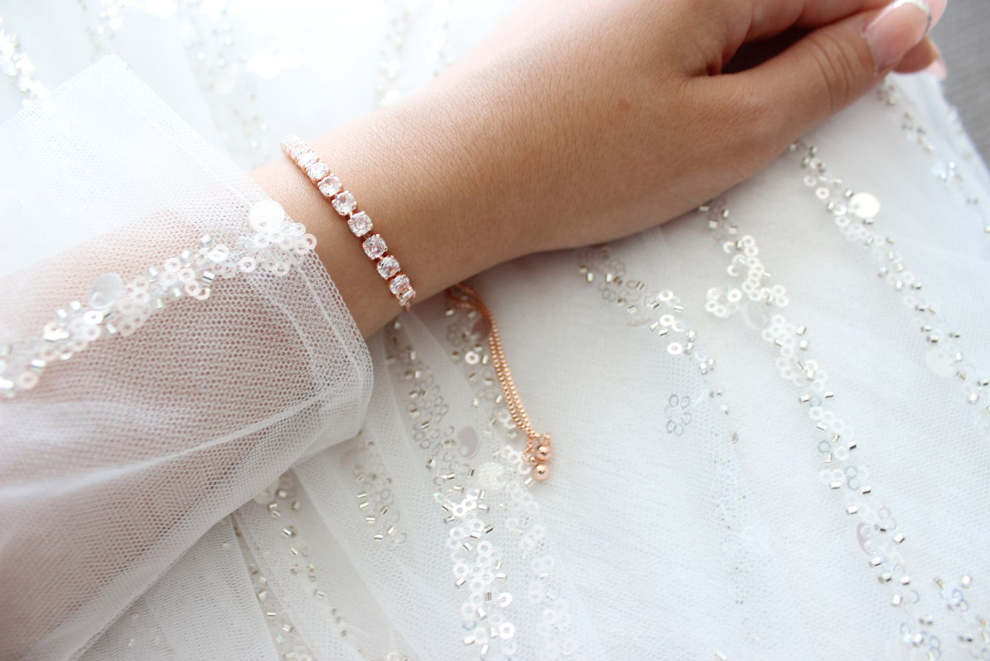 rose gold tennis bracelet