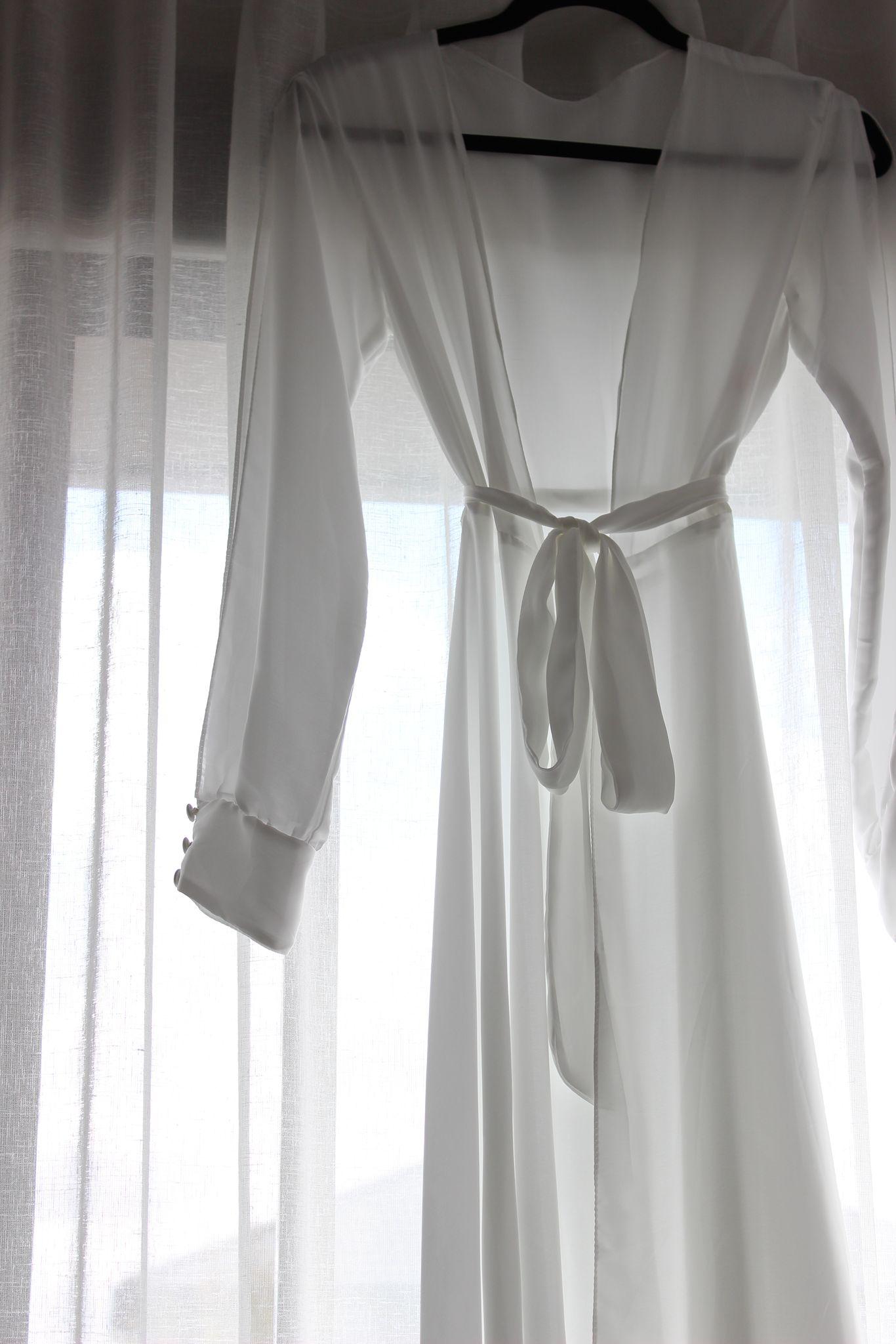 Angel Spliced Sleeve Chiffon robe hung up