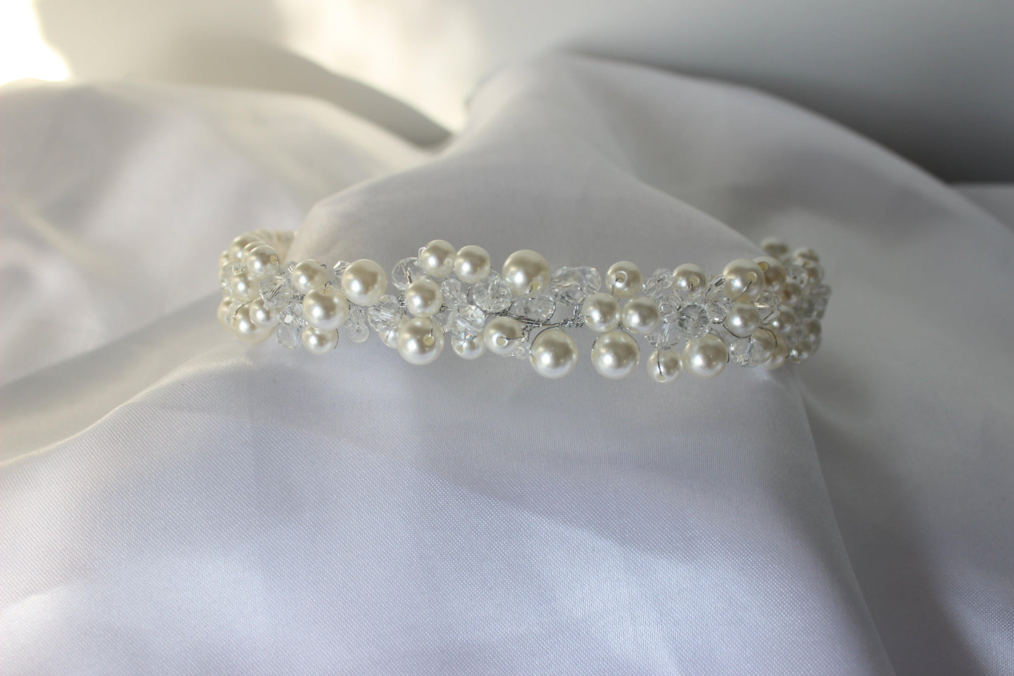 Annalise pearl & crystal bridal headpiece