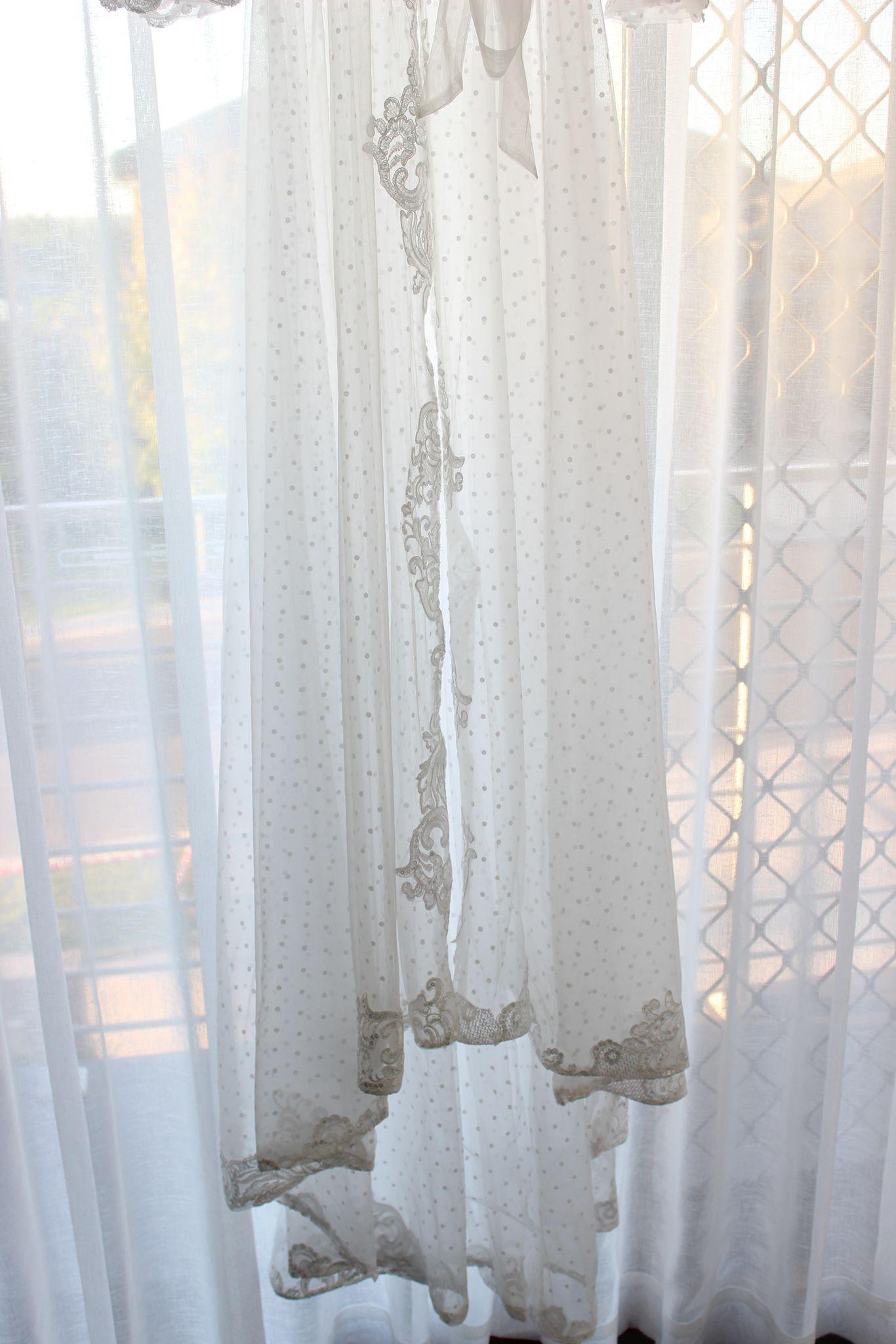 Close up of the bottom hem of the Ariana Lace Robe