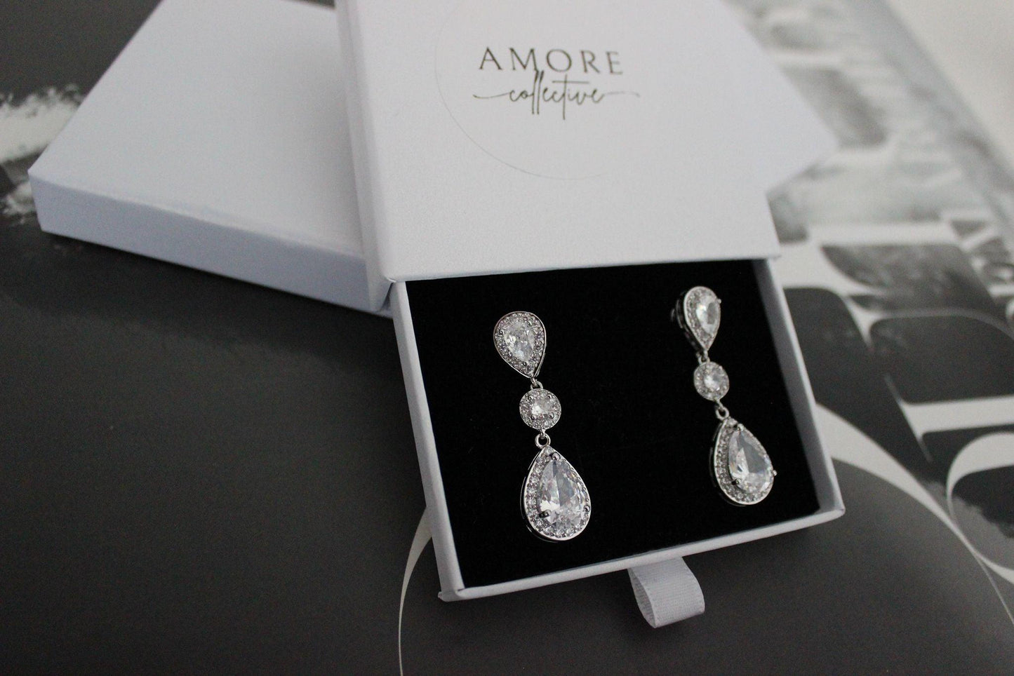 double pear drop earrings