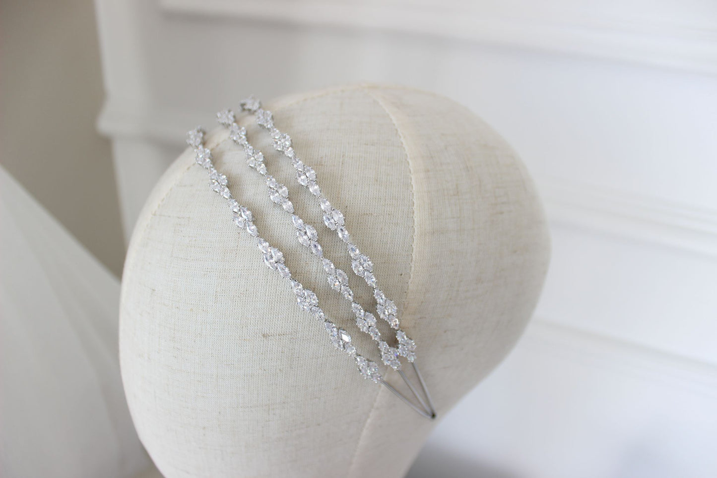 florence triple row bridal headband