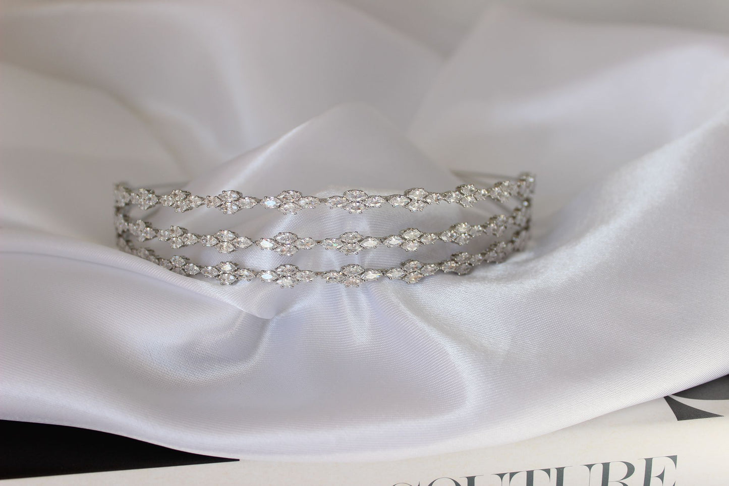 florence triple row bridal headband
