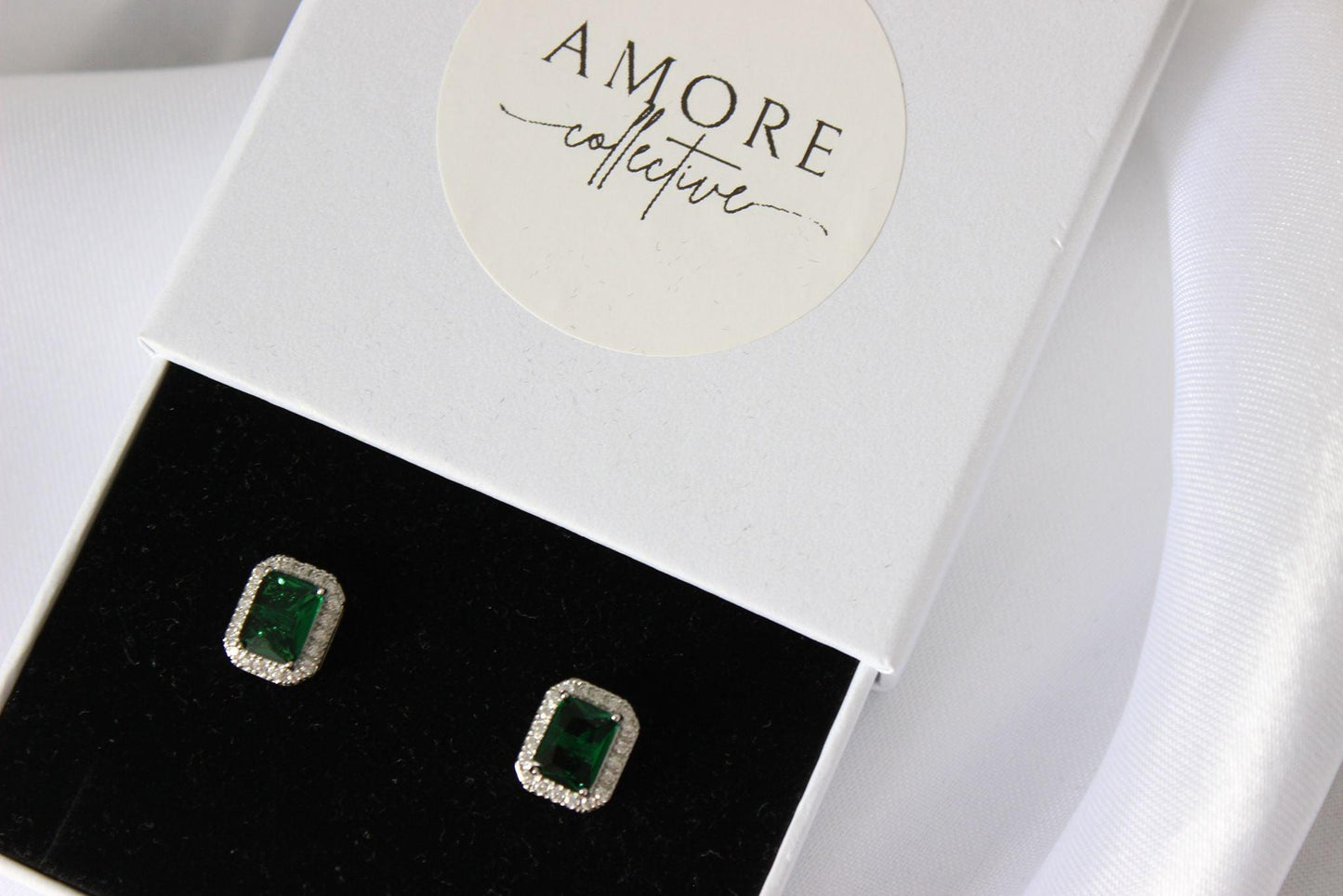 Miranda green stud earrings