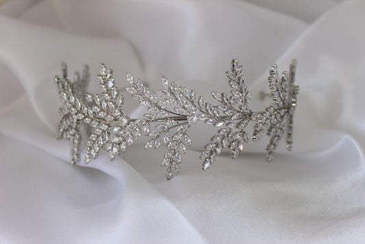 Veronica silver bridal headband