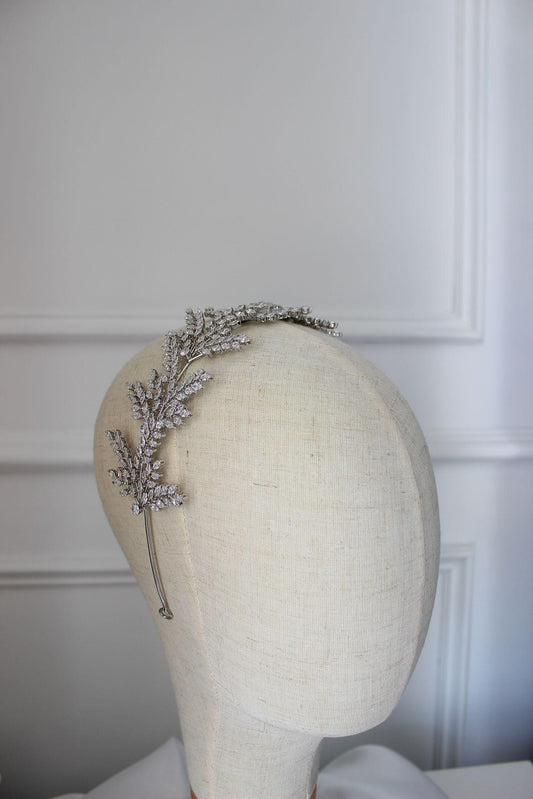 Veronica silver bridal headband