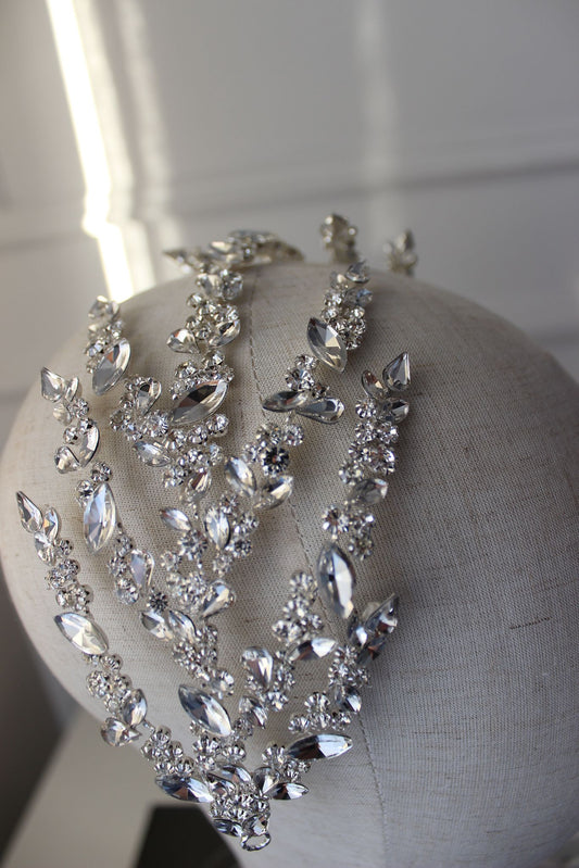 Anya silver bridal headpiece