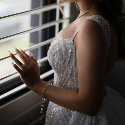 Bride wearing bridal rosary
