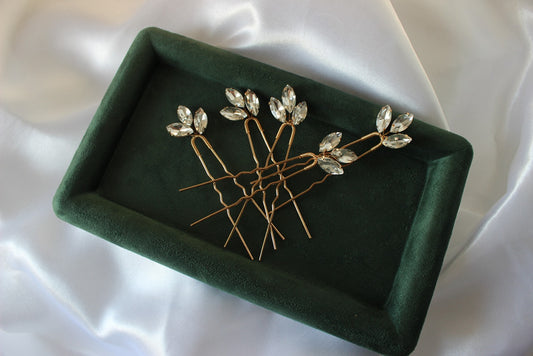 Megan gold bridal hair pin set of 5