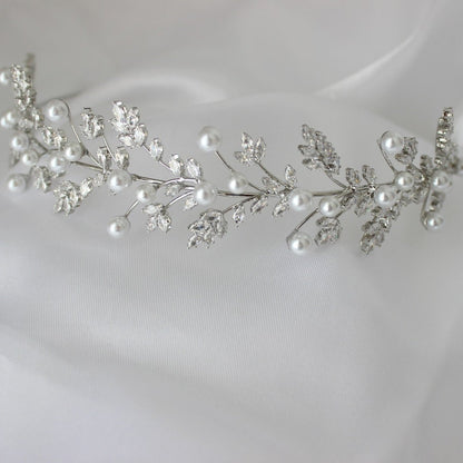 Silver bridal headband