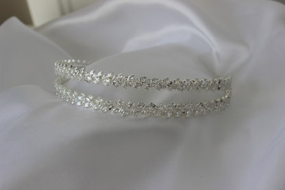 Silver bridal headband