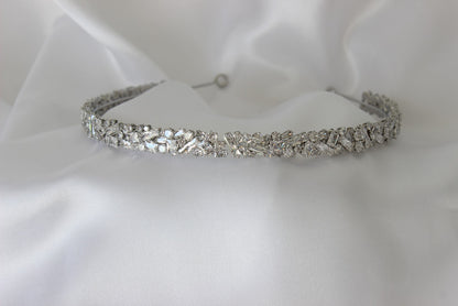 Thin Silver bridal headband