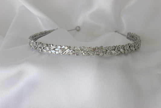 Silver bridal headband