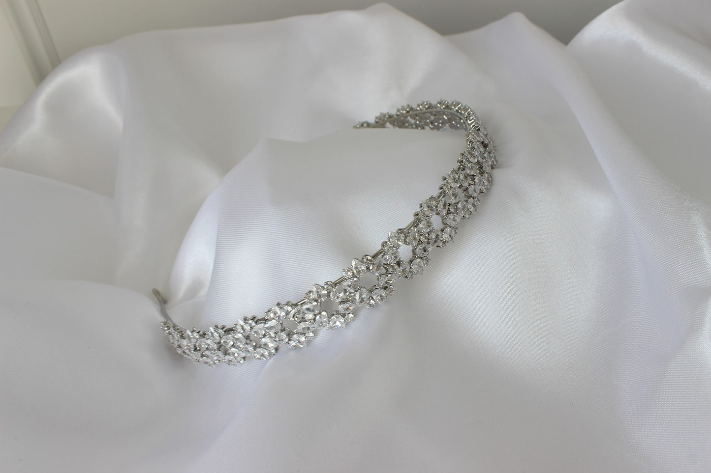 Silver bridal headband