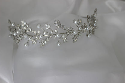 Silver bridal headband