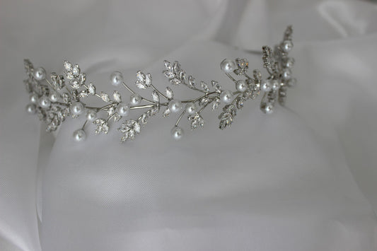 Jasmyn silver bridal headband