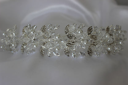 Lara silver bridal headpiece