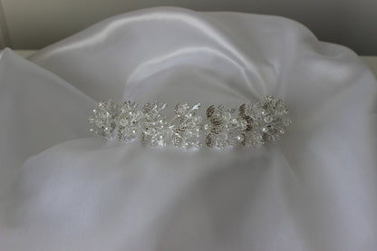 Lara silver bridal headpiece