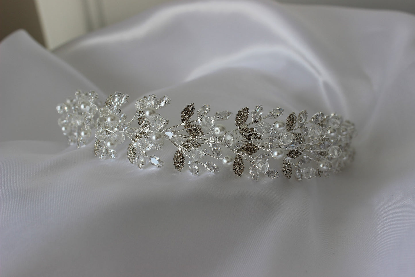 Silver bridal headpiece