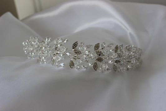 Lara silver bridal headpiece