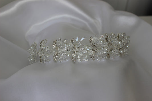 Lara silver bridal headpiece