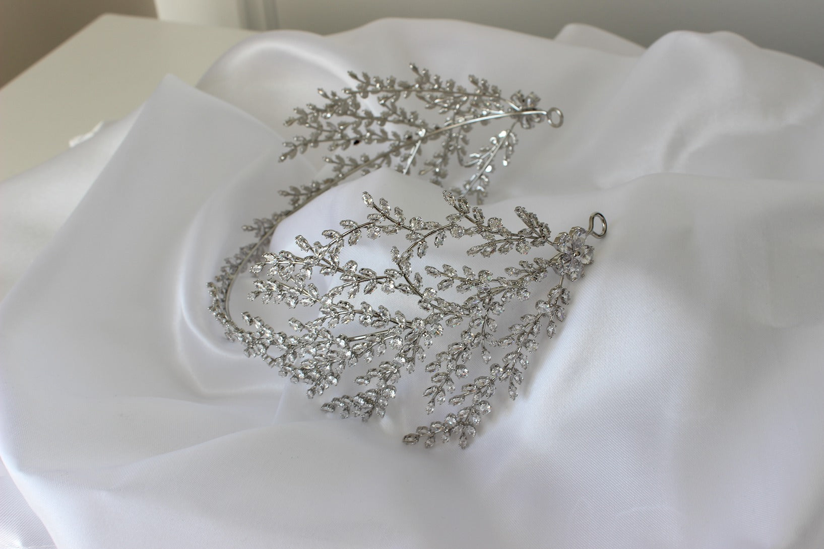 Silver bridal headpiece