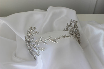 Larissa silver bridal headpiece