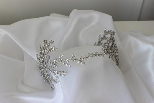 Larissa silver bridal headpiece