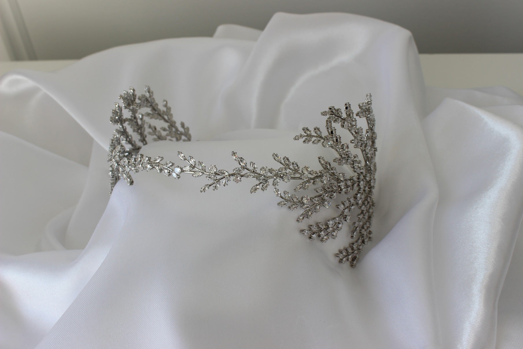 Silver bridal headpiece