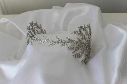 Larissa silver bridal headpiece