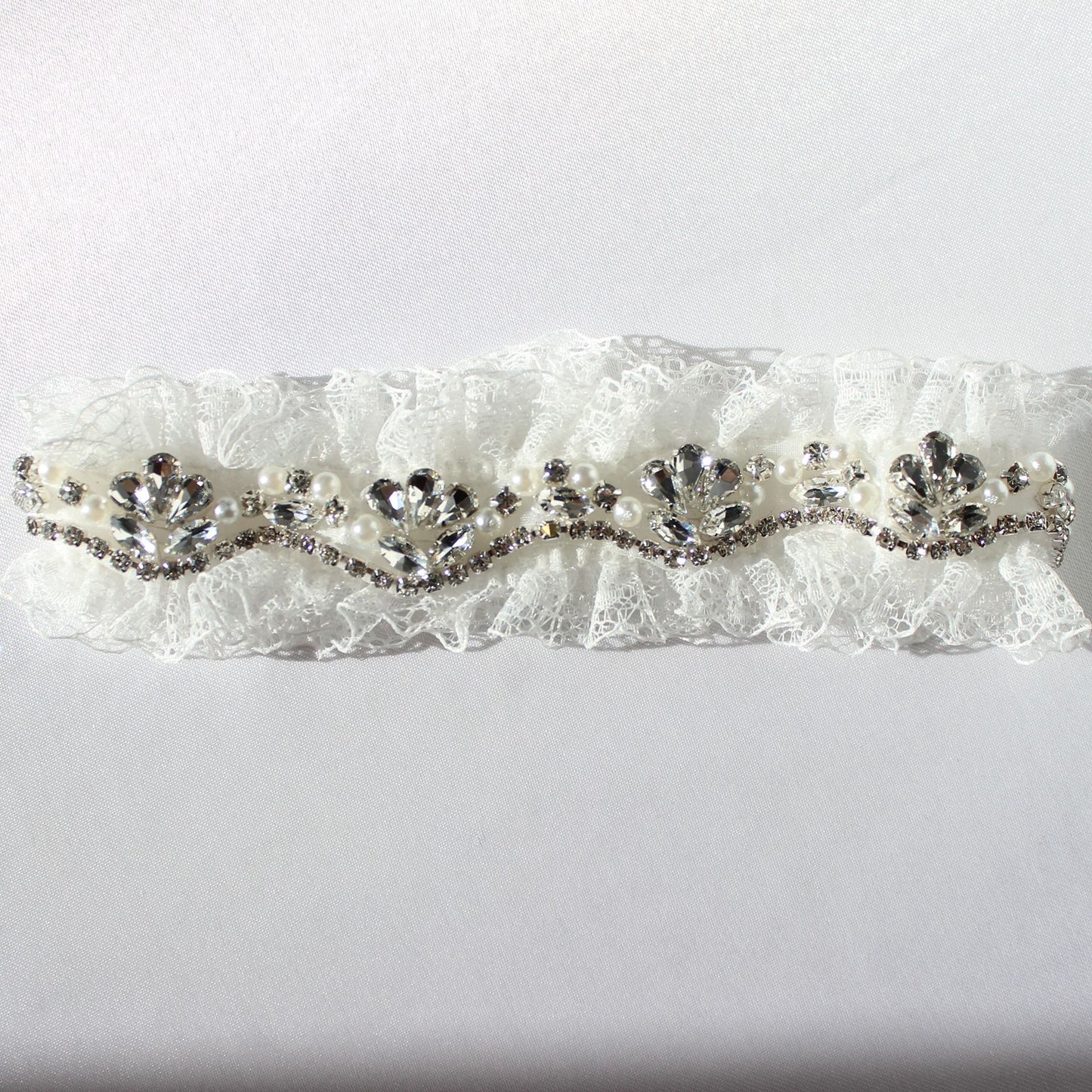 Cubic Zirconia White Bridal Garter